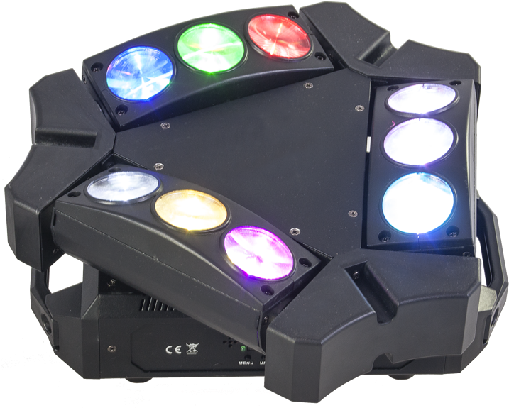 'spider' Light Effect 9 X 10w - Ibiza Light 9beam-mini Spider Light Effect (720x587), Png Download