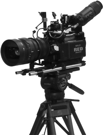 Video Camera Tripod Transparent Png - Red Camera On Tripod (410x500), Png Download
