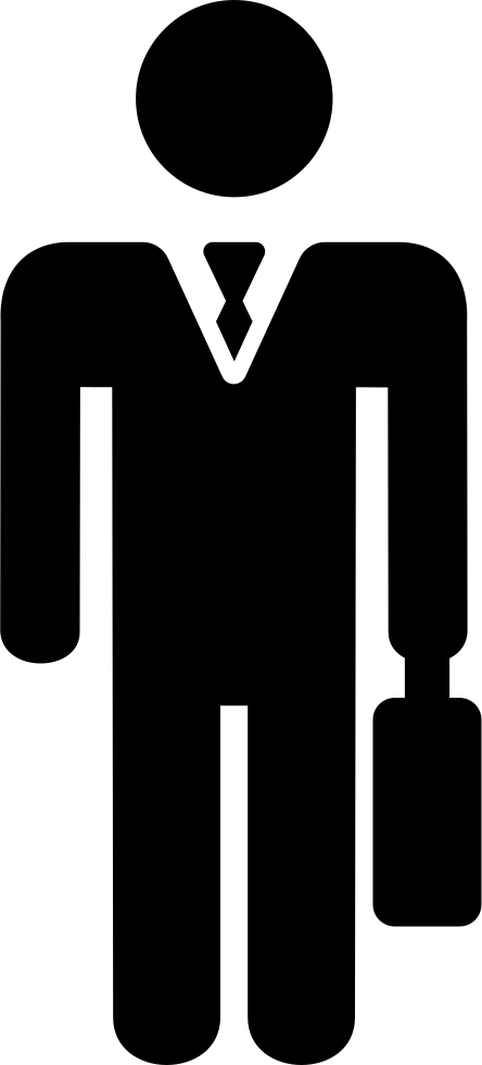 Png File Svg - Businessman Black Icon Png (444x980), Png Download