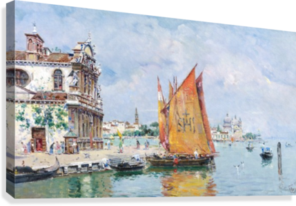A Large Boat By The Port Of Venice Canvas Print - Venice (429x298), Png Download