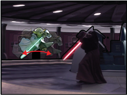 Yoda Lightsaber Battle (432x612), Png Download