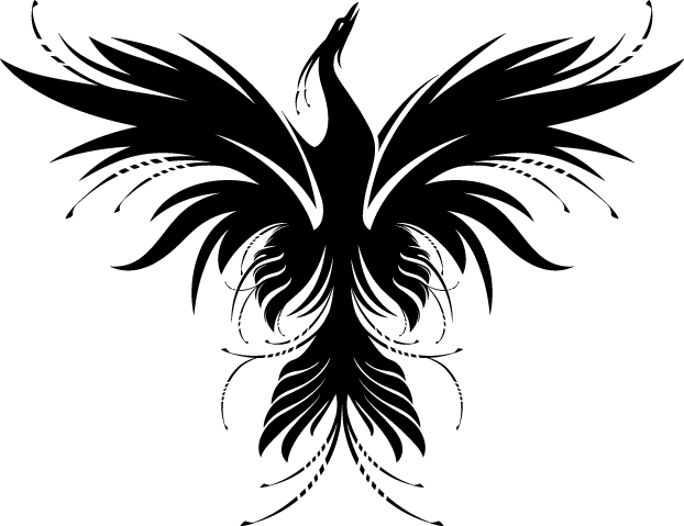 Clip Art Library Phoenix Rising Pilates - Tribal Phoenix Rising (622x479), Png Download