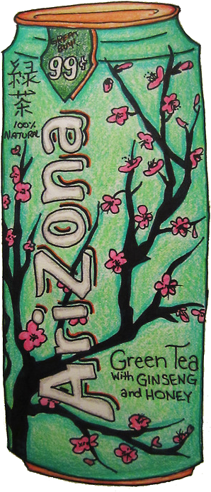 Arizona Green Tea With Ginseng And Honey - Arizona Green Tea Drawing (478x750), Png Download
