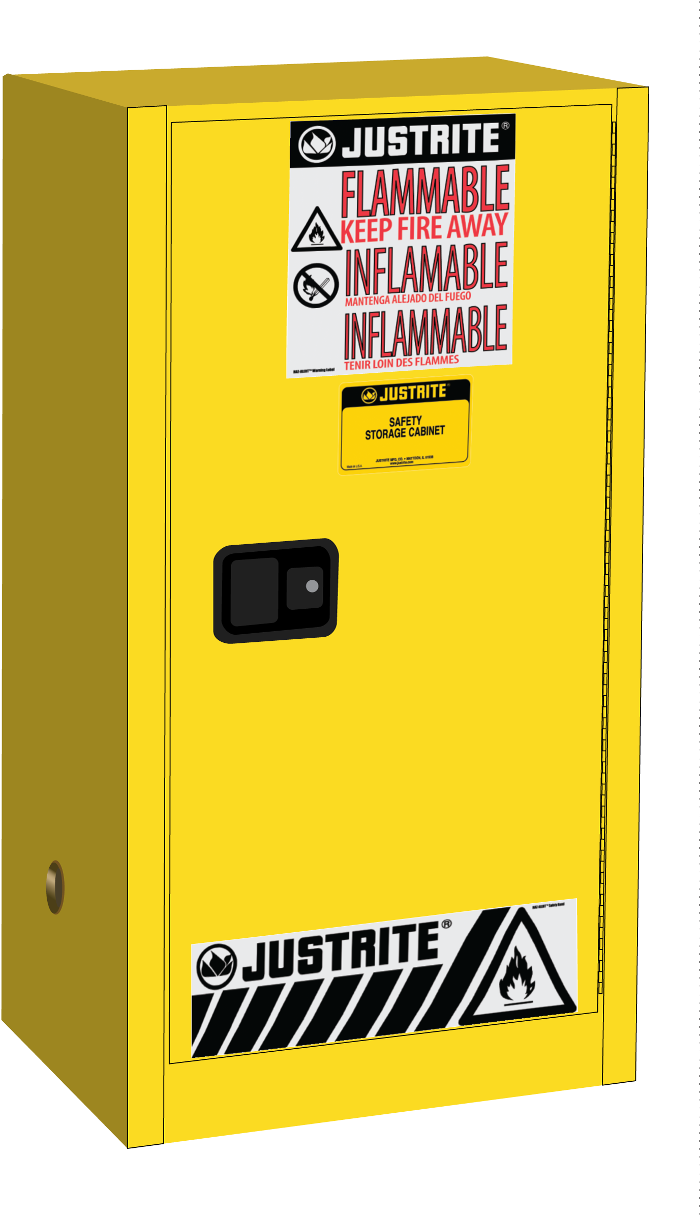 Pouring Beaker Yellow Png - Justrite Sure-grip 18 Gauge Steel Yellow Safety Cabinet, (1519x2400), Png Download
