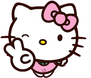 Hello Kitty & Domo Kun Png - Hello Kitty Yellow Ribbon (500x373), Png Download