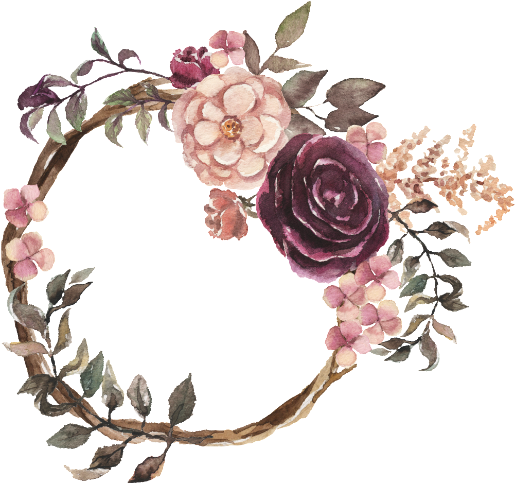 Este Fondos Es Fragante Corona Acuarela Pintada A Mano - Boho Schicke Hochzeits-einladung Karte (1024x1024), Png Download