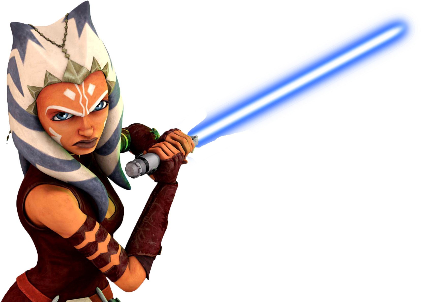 Ahsoka Blue Lightsaber By Superherotimefan On Deviantart - Ahsoka Tano Clone Wars Png (1700x1200), Png Download