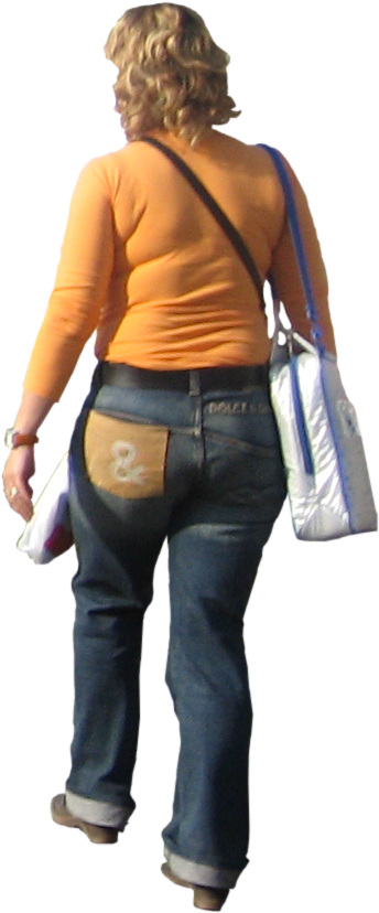 Walking Back View (854x854), Png Download