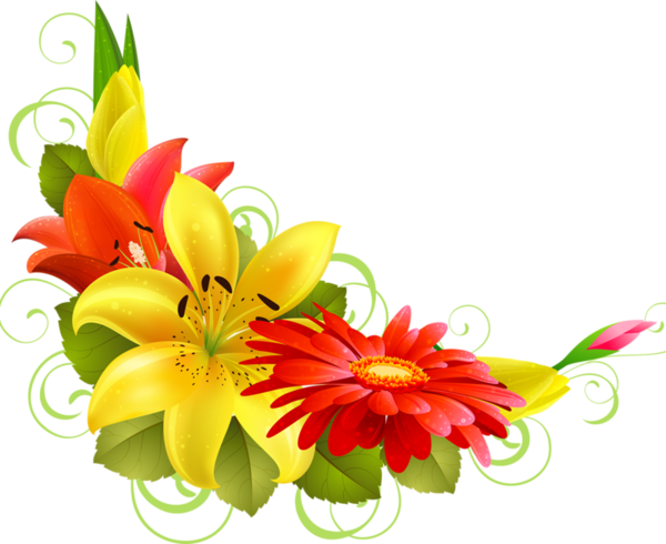 Bordures Tubes Coins Corners Png Flowers Pinterest - Corner Flower Border Png (600x490), Png Download