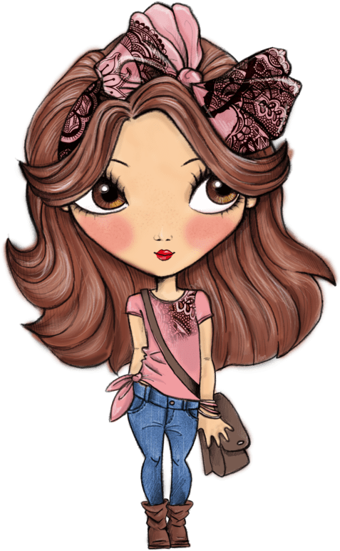Cartoon Girl Fashion - Cartoon Girl Transparent (600x826), Png Download
