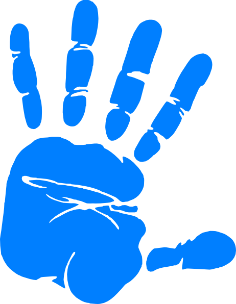 Hand Print Clip Art - Hand Print Clip Art Black And White (462x596), Png Download