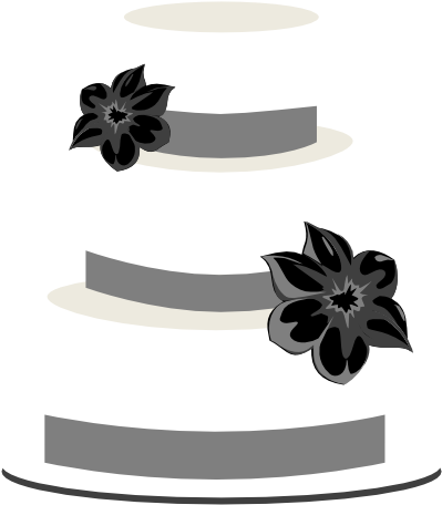 Wedding Cake Greyscale Clip Art - Wedding Cake Clipart Png (600x600), Png Download