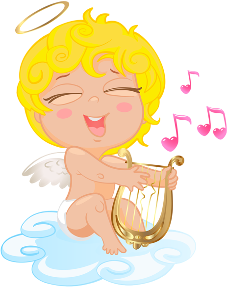 Blonde Cupid Transparent Png Clip Art Image Cupid, - Transparent Cupid Cartoon Png (476x600), Png Download