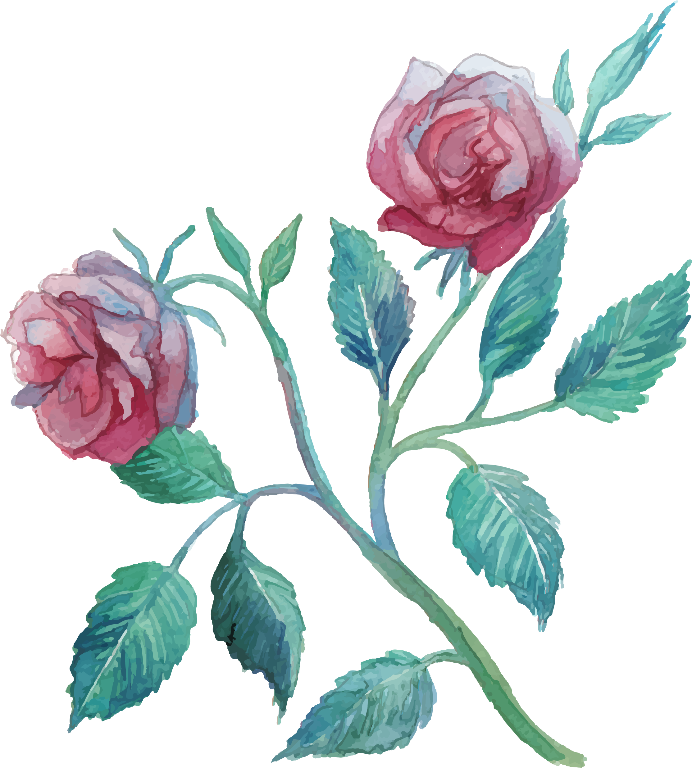 Flower Watercolor Painting Clip Art Transprent Png - Watercolor Painting (2717x2850), Png Download