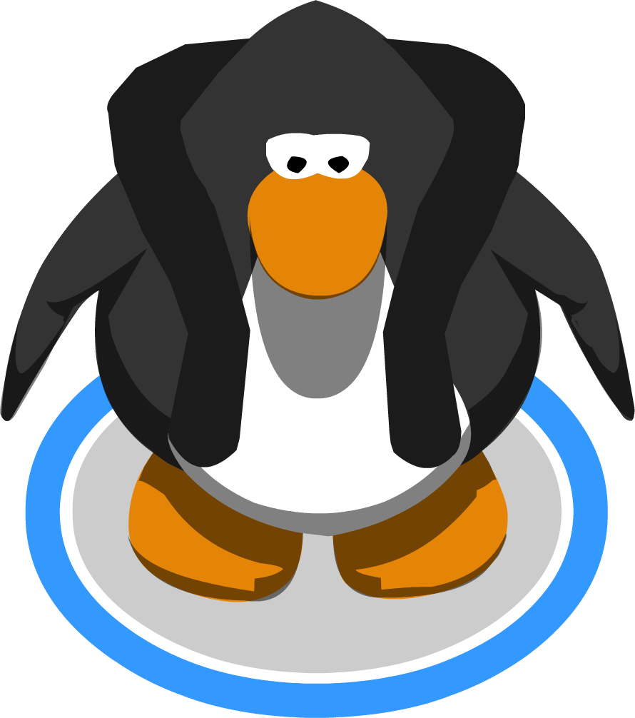 Black Feather Boa In Game - Club Penguin Blue Penguin (890x1006), Png Download