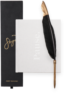 Press Pause Black Feather Pen Bundle - Feather (360x360), Png Download