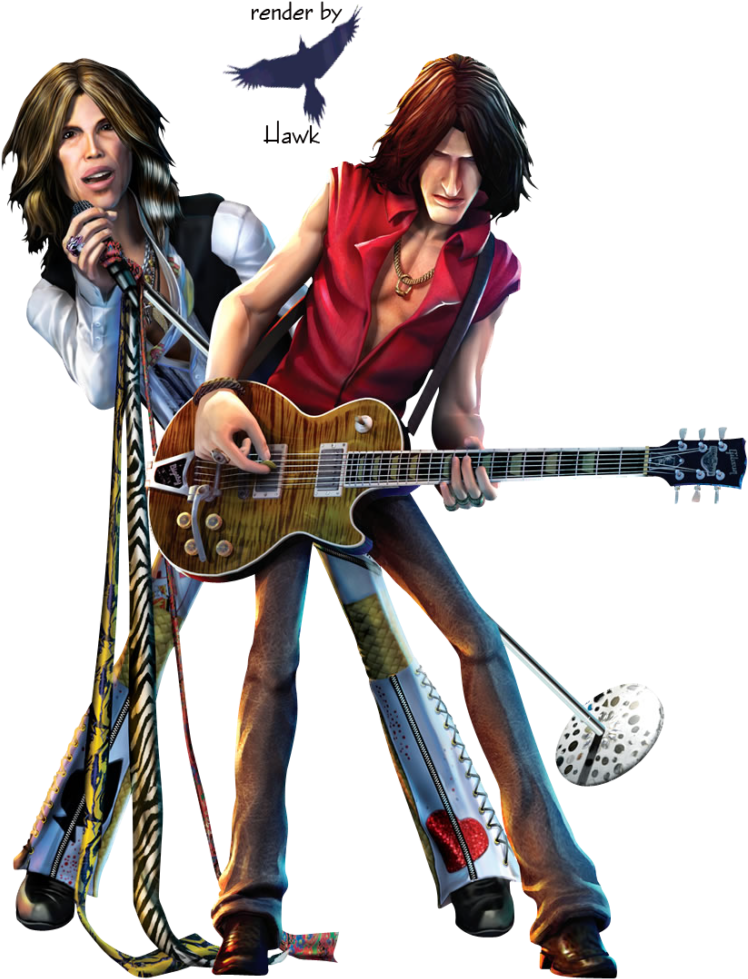 Rock Band Png Photos - Joe Perry Guitar Hero (859x1024), Png Download