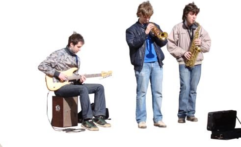 Band Playing Png - Collage (491x300), Png Download