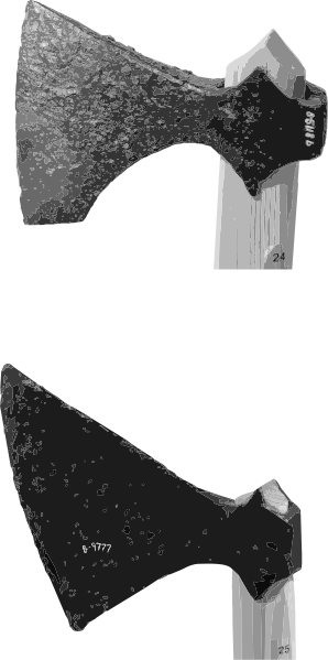 Axe Heads As Well As Swords Were Richly Decorated - Vikings (298x599), Png Download