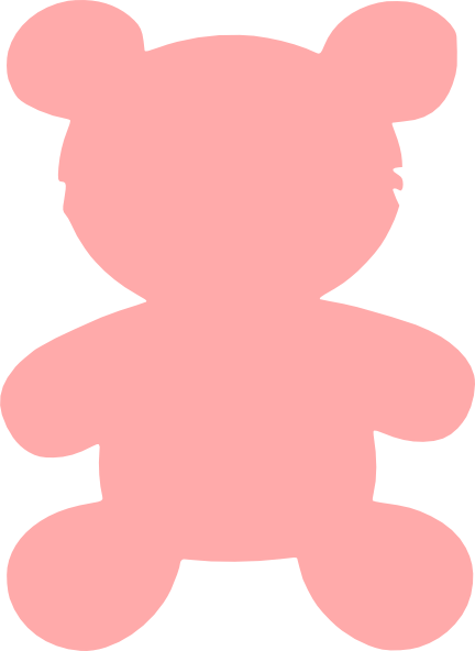 Teddy Bear Silhouette Png - Teddy Bear Clip Art Pink (432x592), Png Download