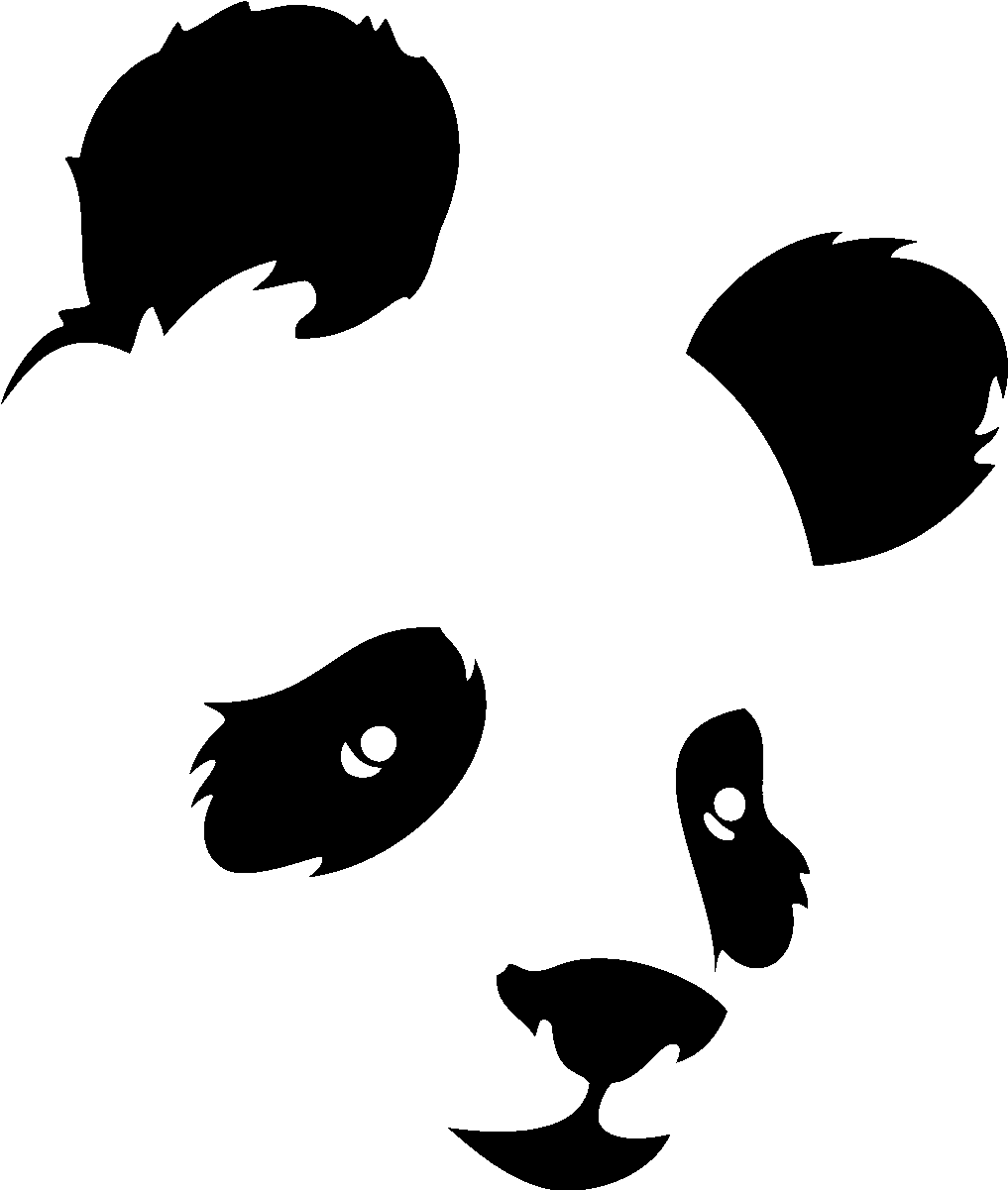 Drawn Panda Silhouette - Panda Silhouette (1200x1200), Png Download