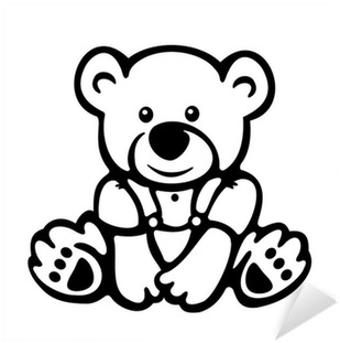 Vector Of Cute Baby Bear Silhouette - Little Bear Wall Art Sticker Decal, Black, Size Medium (400x400), Png Download