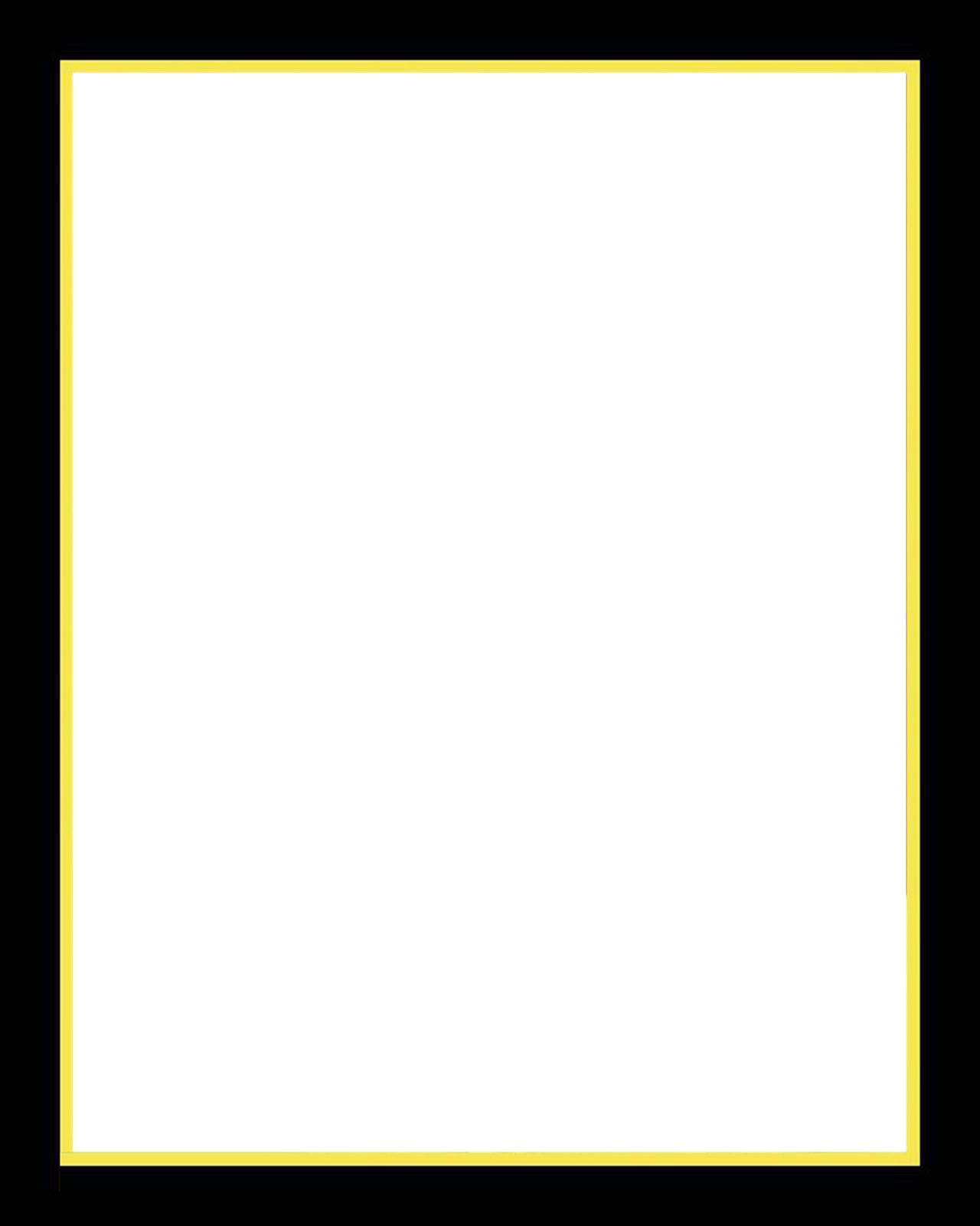 Black Frame With Yellow-gold Border - Black Page Borders Png (1280x1600), Png Download