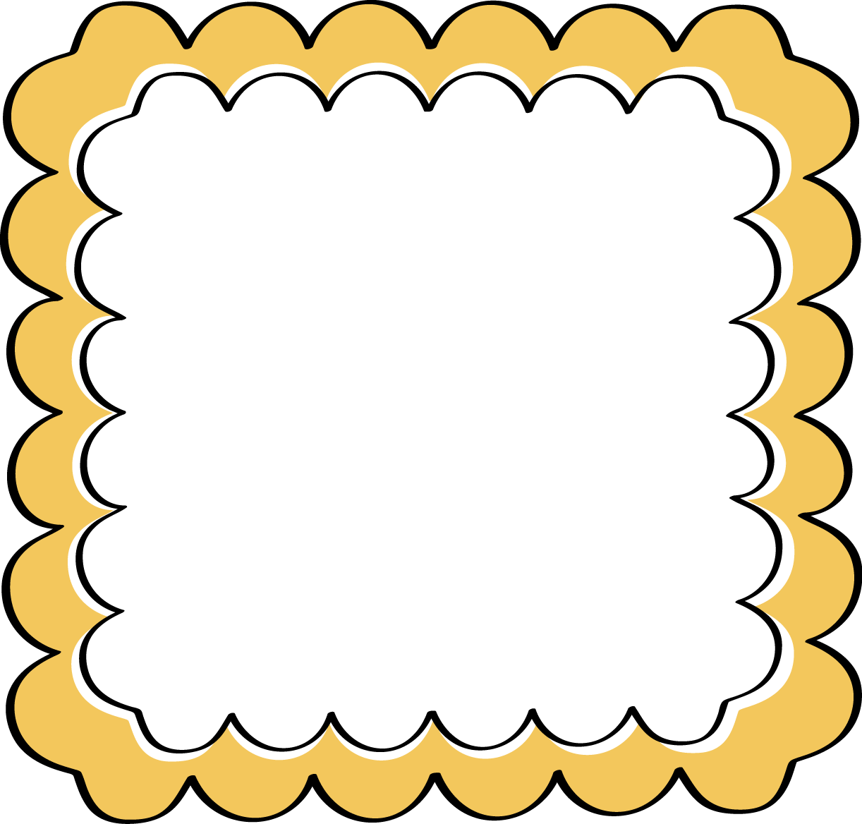 Scalloped Borders And Frames Clipart - Orange And Black Border (1222x1168), Png Download