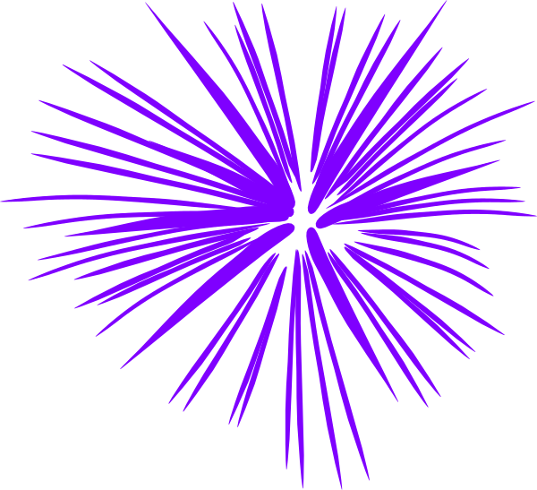 Clipart Black And White Download Purple Fireworks Clip - Transparent Background Firework Clipart (600x547), Png Download