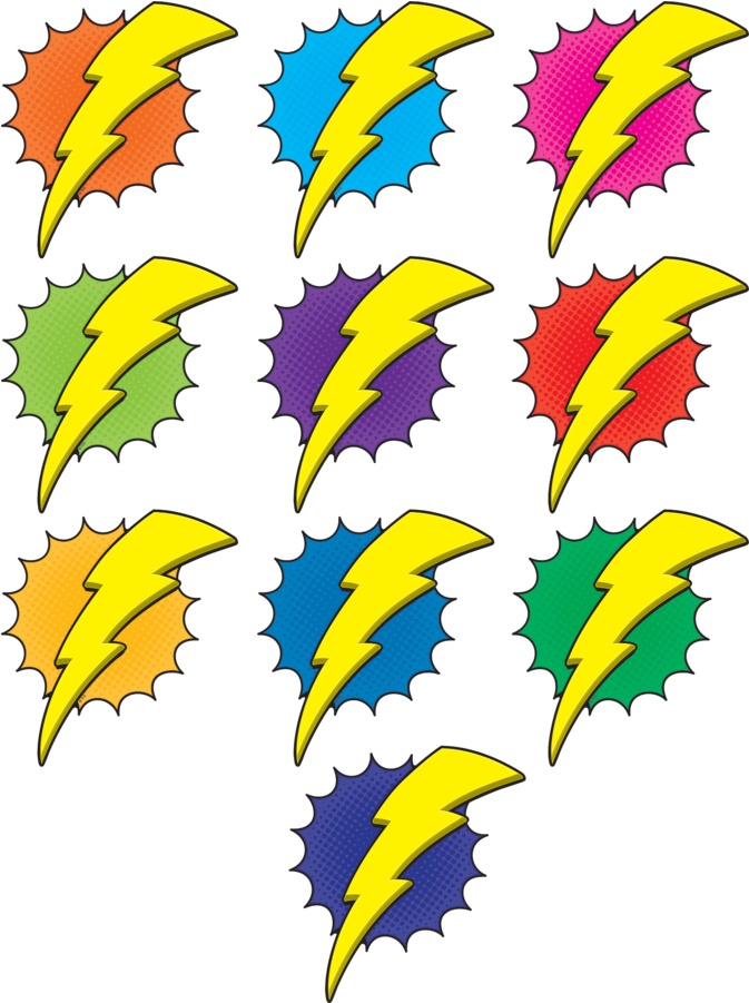 Tcr5842 Superhero Lightning Bolts Accents Image - Superhero Lightning Bolt Clipart (900x900), Png Download
