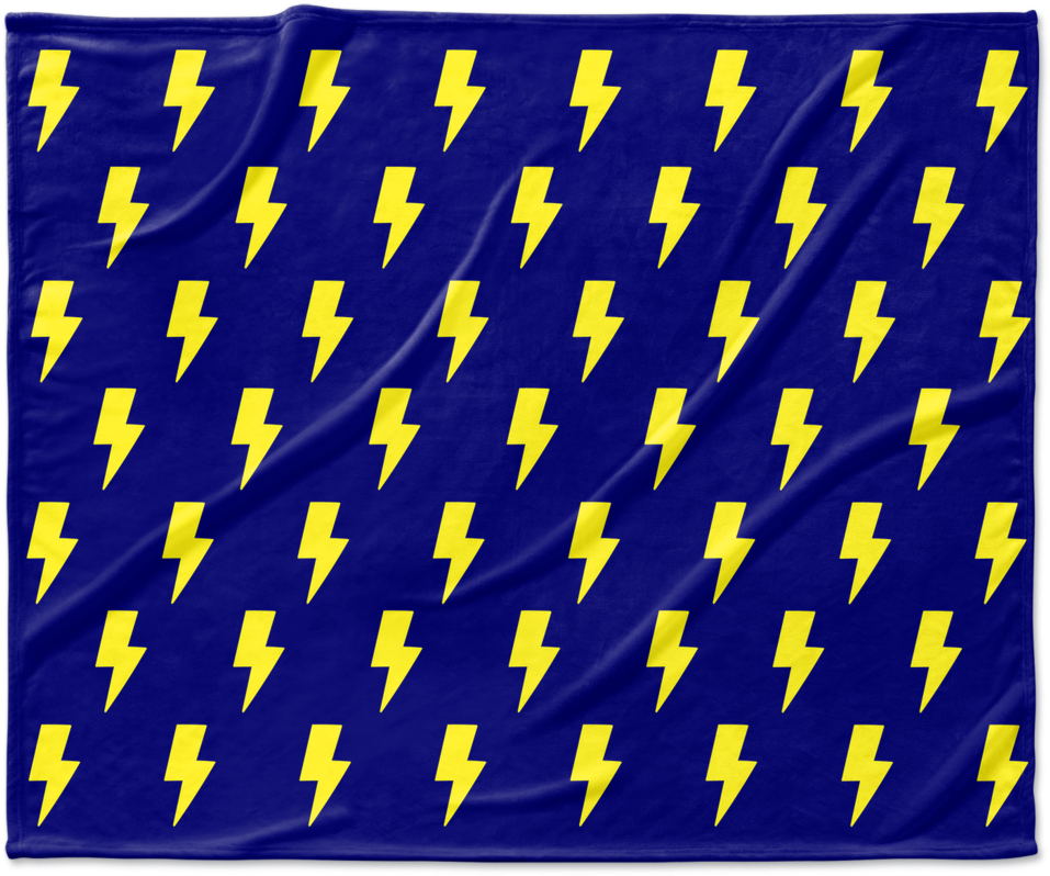 Download Yellow Lightning Bolts On Navy Blanket Full Size PNG Image PNGkit