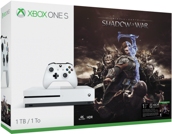 Xbox One S 1tb Middle-earth Hero Image - Xbox One S Shadow Of War Bundle (940x528), Png Download