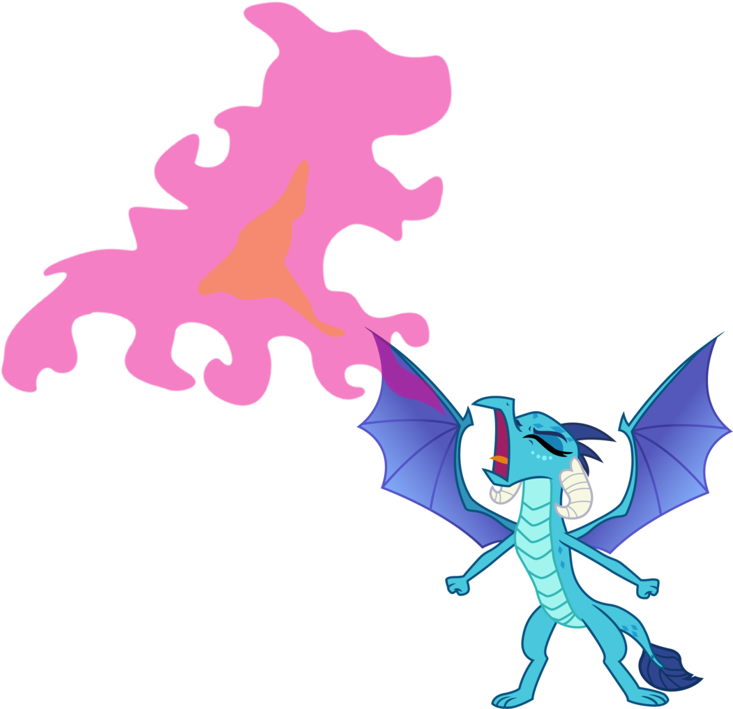 Davidsfire, Dragon, Dragoness, Eyes Closed, Female, - Mlp Ember Breathing Fire (1060x1024), Png Download