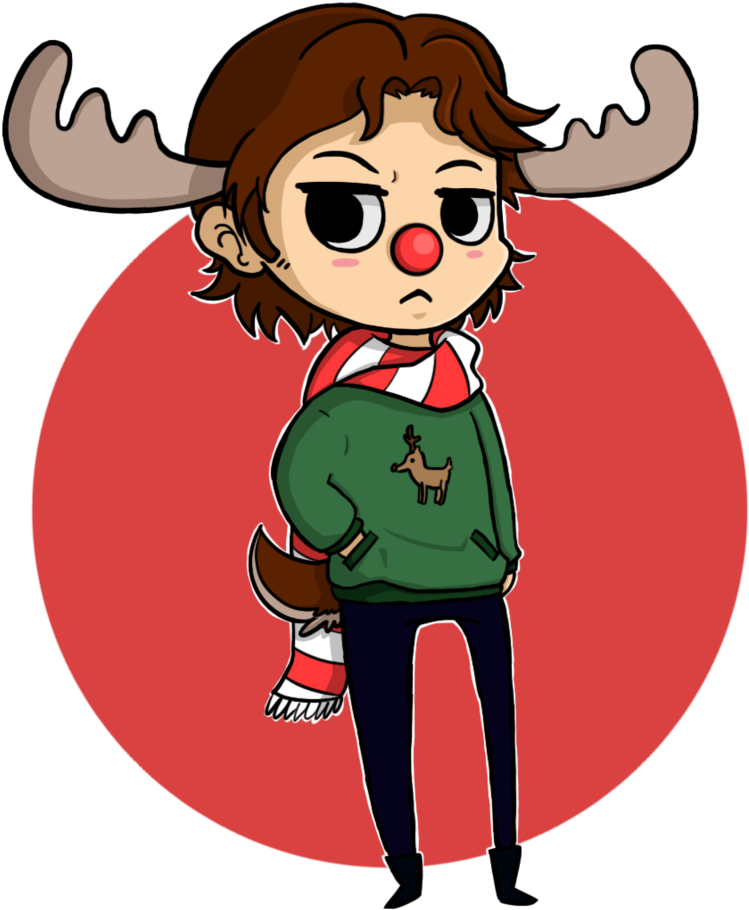 Sam The Christmas Moose By Chibitigre - Sam Winchester Moose Chibi (900x1105), Png Download