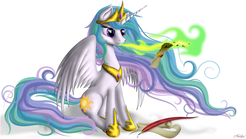 Awalex, Fire, Fire Breath, Magic, Princess Celestia, - Illustration (800x450), Png Download