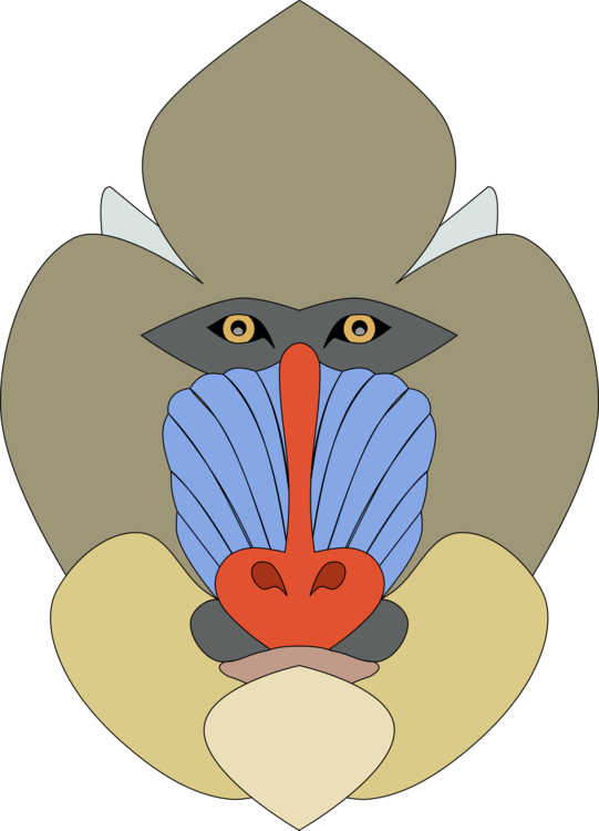 Mandrill Primate Ape Drawing Monkey - Mandrill Clipart (541x750), Png Download