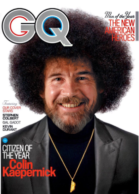 Bob Ross Afro Png - Colin Kaepernick Gq Poster (382x382), Png Download