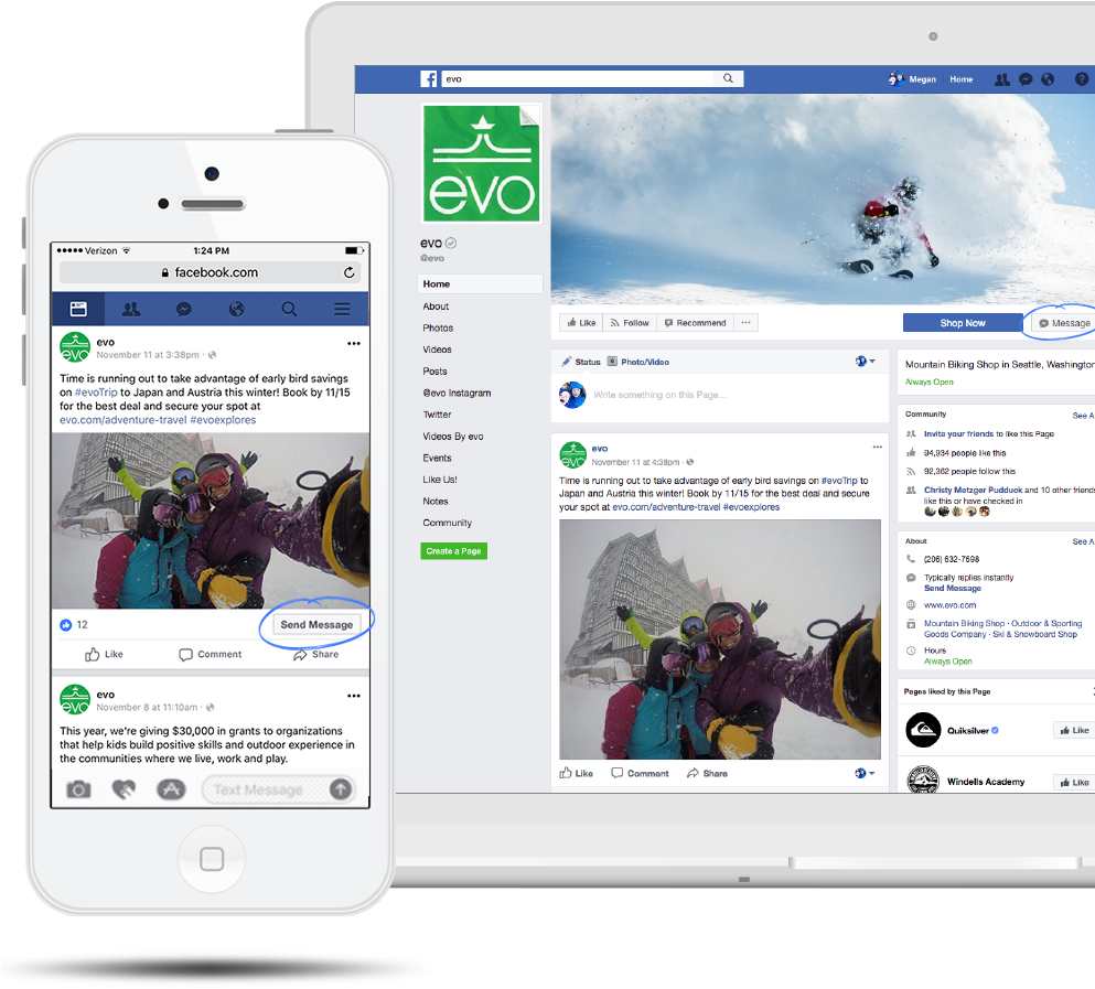 Facebook Messenger On Laptop And On Mobile Gives Your - Facebook Messenger (1000x975), Png Download