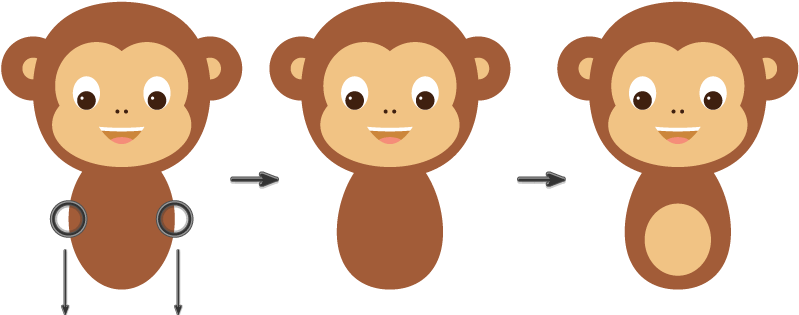 Clipart Free How To Create A Hanging Illustration In - Cartoon Monkey Body (850x400), Png Download