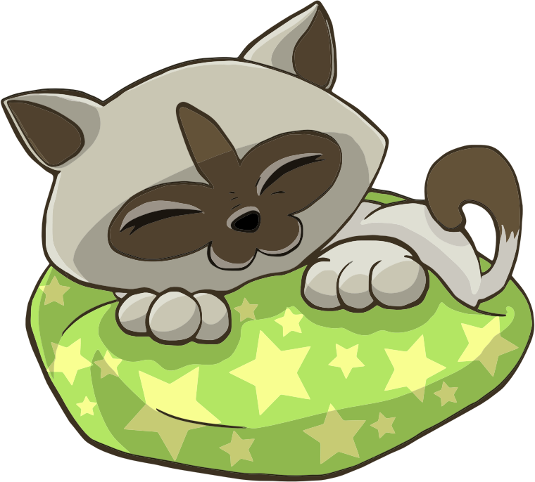 Animal Cartoon Cat Comic Fur Kitten Pet Pi - Kitten Sleeping Clipart Png (376x340), Png Download