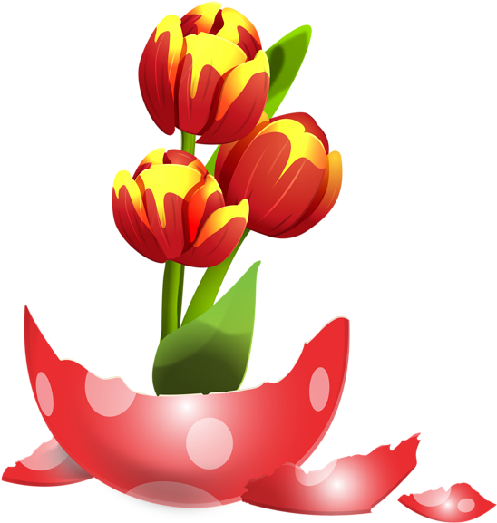 Easter Egg Vase Png Clip Art Image - Sprenger's Tulip (559x600), Png Download