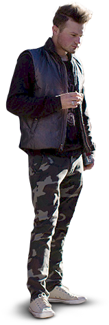 Chico Mirando Abajo - Persona Mirando Png (326x549), Png Download