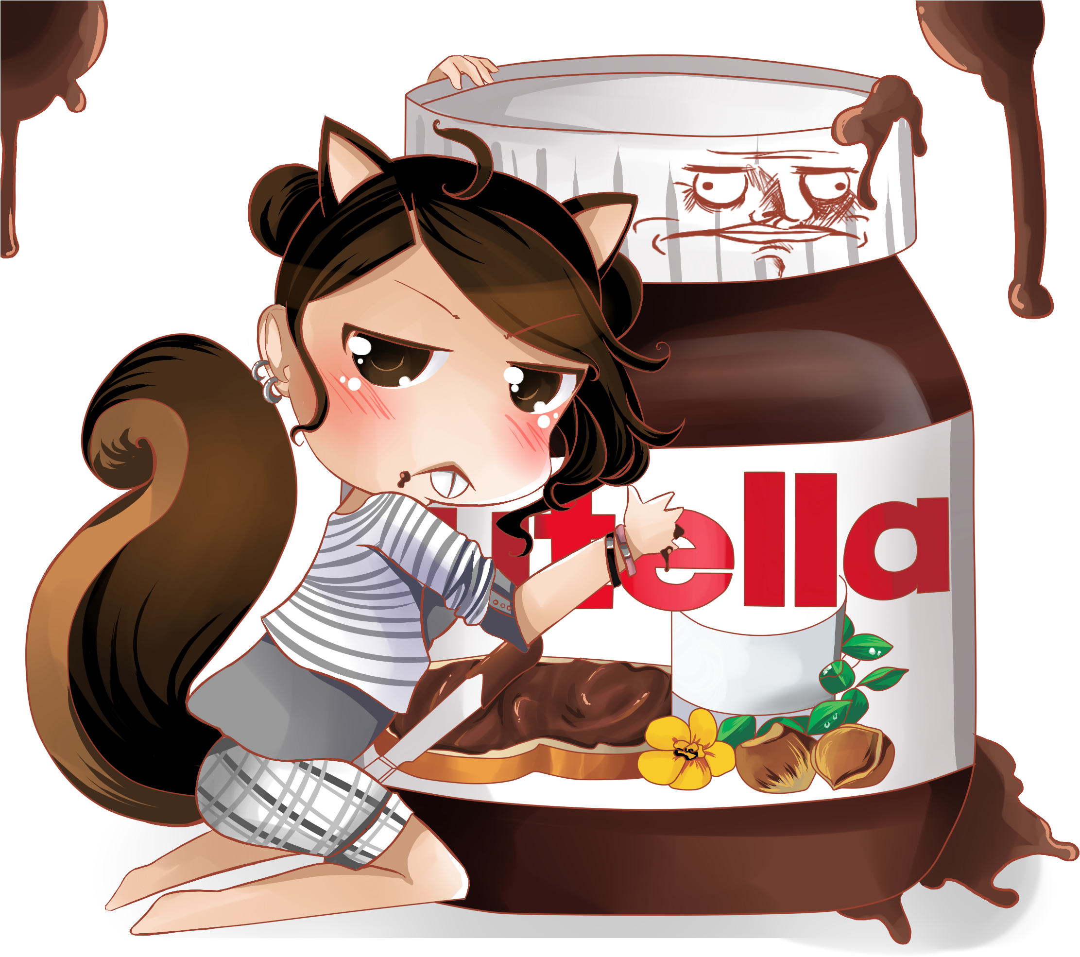 Nutella Fanart - Buon Pomeriggio Con Nutella (2267x1984), Png Download