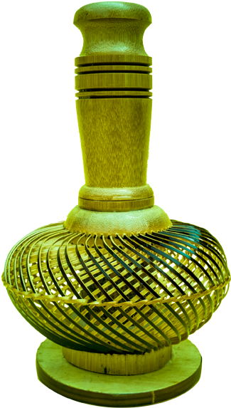 Globe Bamboo Flower Vase In Brown And Yellow - Vase (1000x1000), Png Download