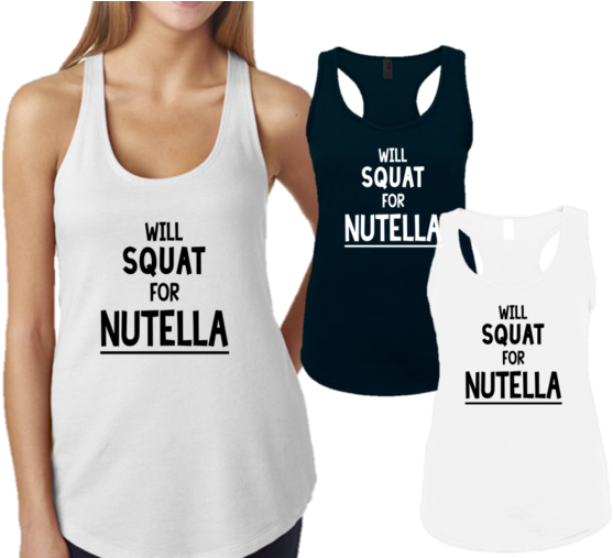 Will Squat For Nutella - - Im Tired As Fuck (600x506), Png Download