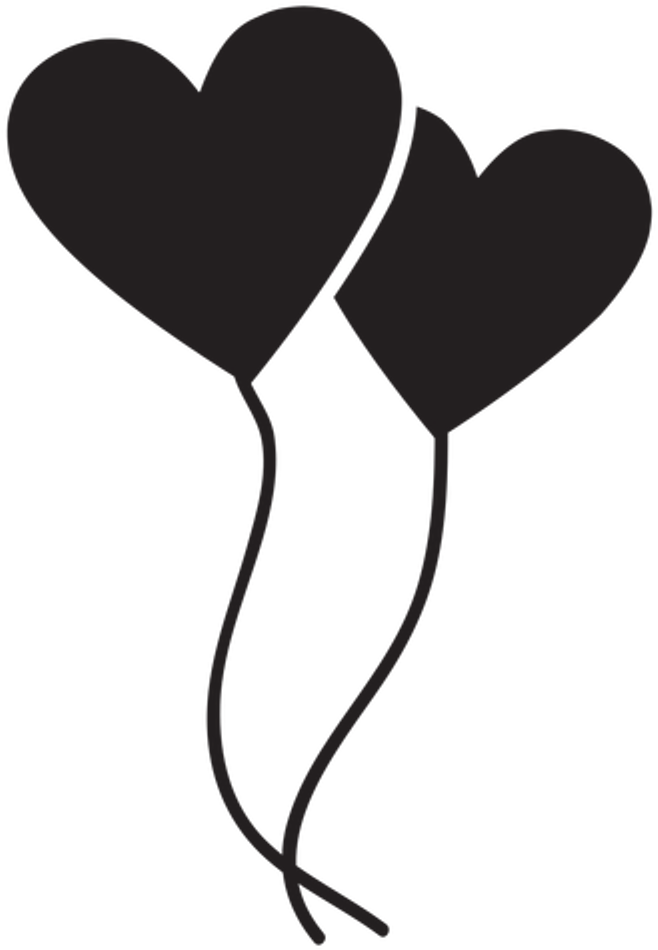 Coracao Black Balloon Love Like - Flat Love Balloon Png (1024x1024), Png Download