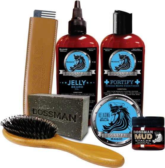 Bossman Beard Kit - Beard Oil Conditioner And Balm (600x600), Png Download