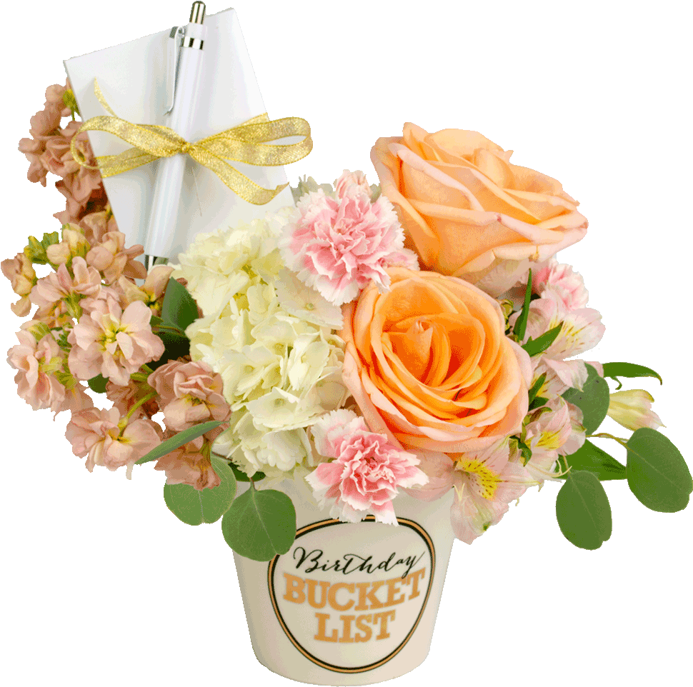 Pastel Birthday Bucket List Bouquet - Flower Bouquet (1024x1024), Png Download