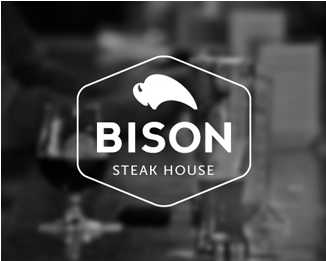 Blurred Background Logo Design - Bison Restaurant (400x300), Png Download