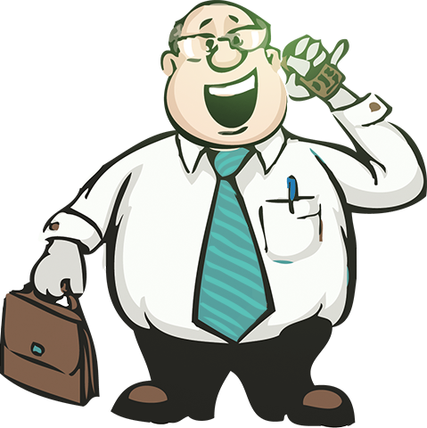 Fat Businessman Cartoon (479x480), Png Download